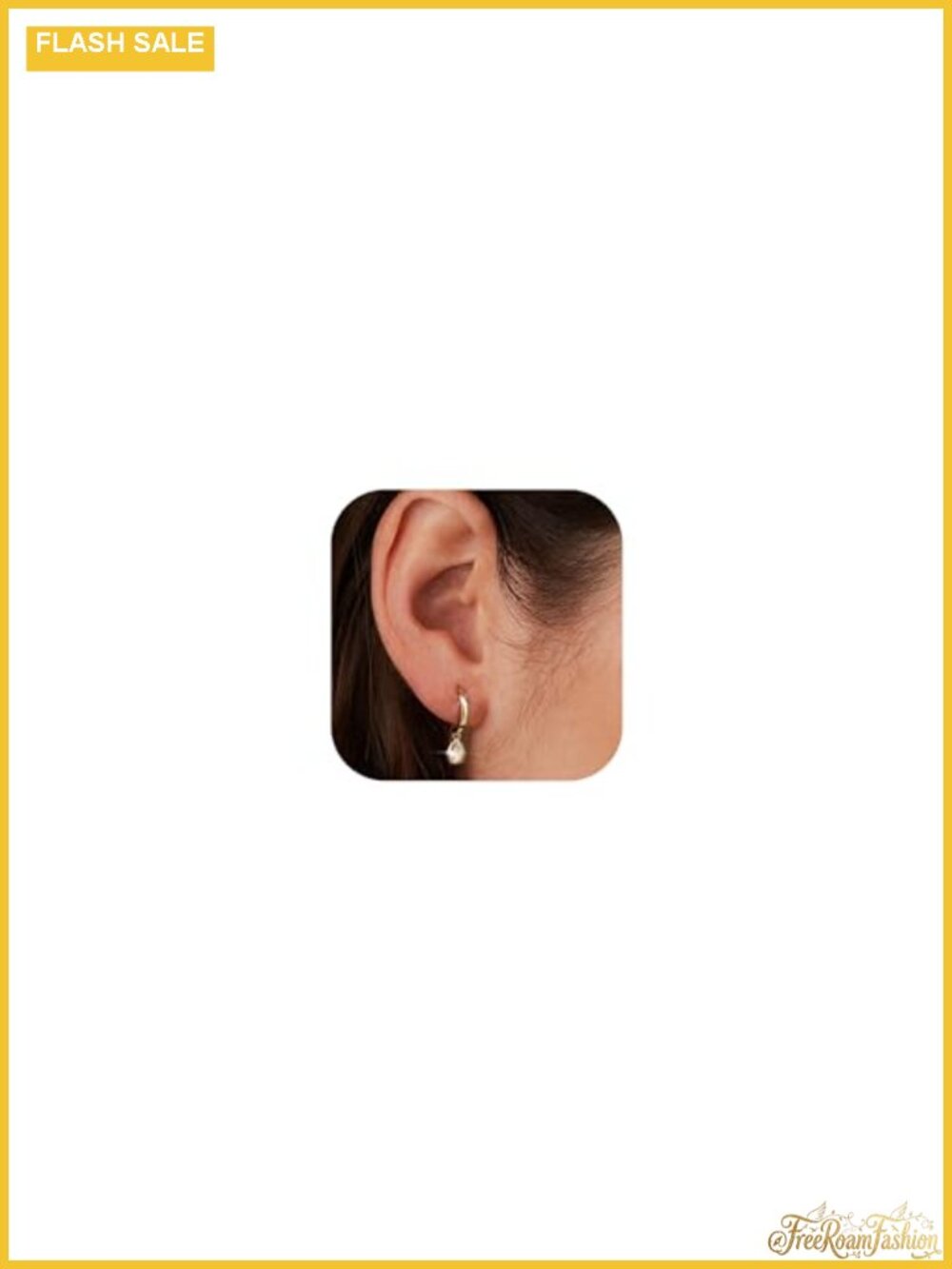 14K Gold Plated Small Huggie Hoop Earrings with Charms for Women